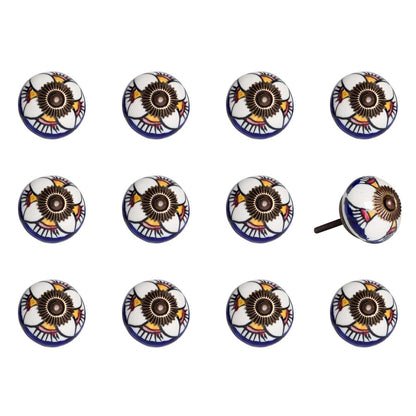 1.5" X 1.5" X 1.5" Ceramic Metal Multicolor 12 Pack Knob HomeRoots