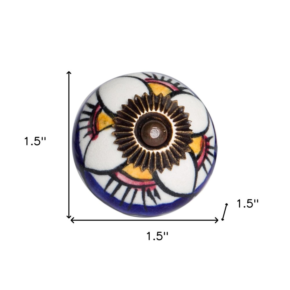 1.5" X 1.5" X 1.5" Ceramic Metal Multicolor 12 Pack Knob HomeRoots