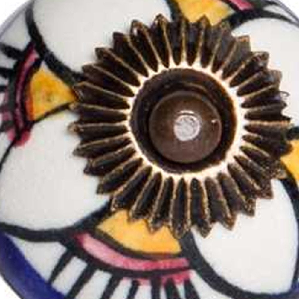 1.5" X 1.5" X 1.5" Ceramic Metal Multicolor 12 Pack Knob HomeRoots