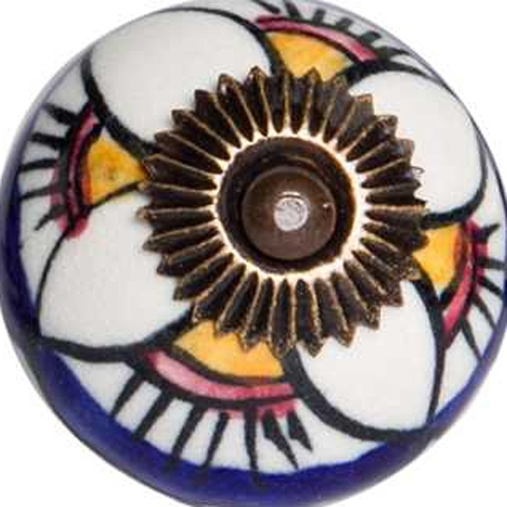 1.5" X 1.5" X 1.5" Ceramic Metal Multicolor 12 Pack Knob HomeRoots