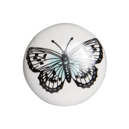 Set of Twelve Black And White Botanical Ceramic Drawer Pull Knobs HomeRoots