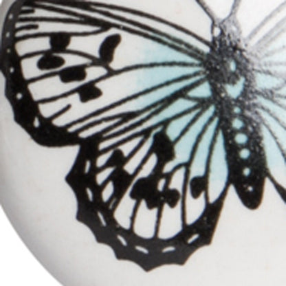 Set of Twelve Black And White Botanical Ceramic Drawer Pull Knobs HomeRoots