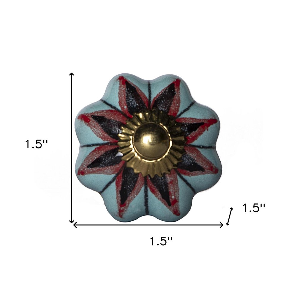1.5" X 1.5" X 1.5" Ceramic Metal Multicolor 12 Pack Knob HomeRoots