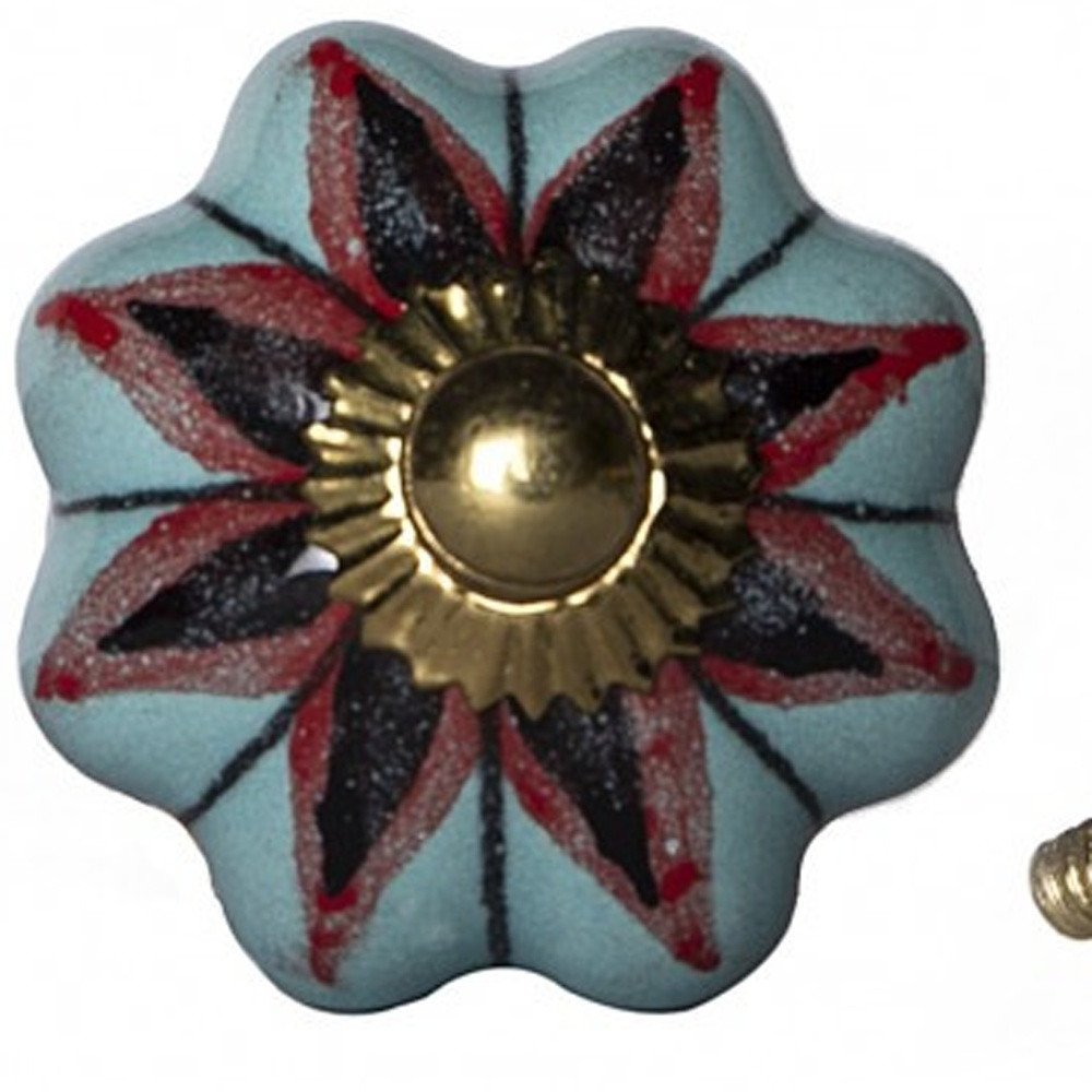 1.5" X 1.5" X 1.5" Ceramic Metal Multicolor 12 Pack Knob HomeRoots