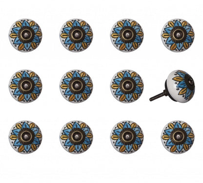 1.5" X 1.5" X 1.5" Ceramic Metal Multicolor 12 Pack Knob HomeRoots