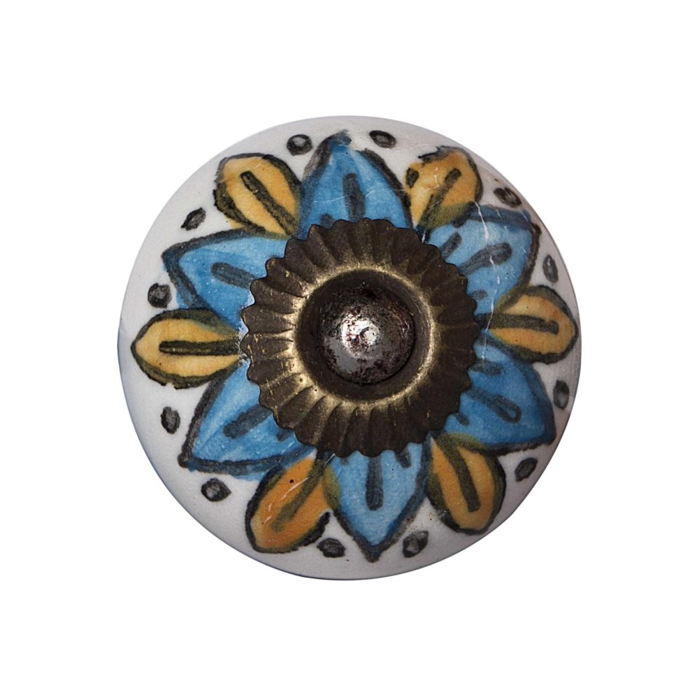 1.5" X 1.5" X 1.5" Ceramic Metal Multicolor 12 Pack Knob HomeRoots
