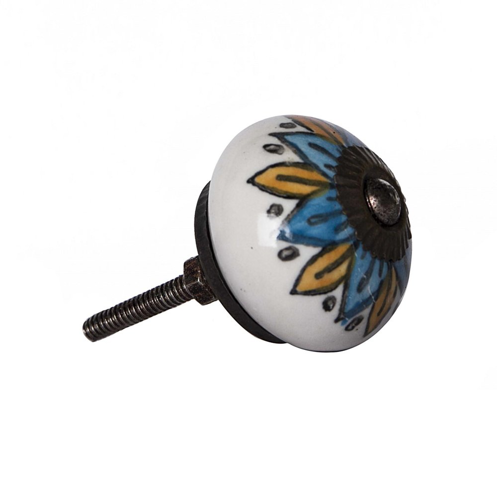 1.5" X 1.5" X 1.5" Ceramic Metal Multicolor 12 Pack Knob HomeRoots