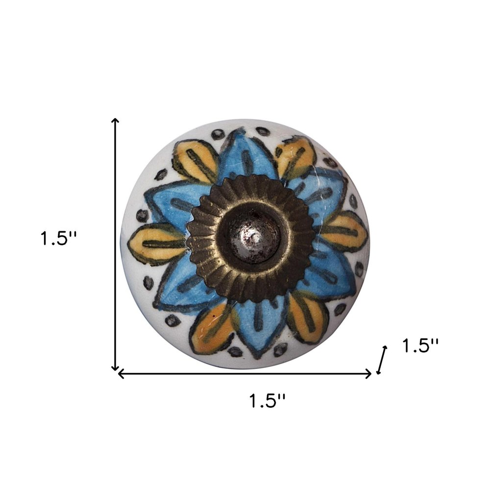 1.5" X 1.5" X 1.5" Ceramic Metal Multicolor 12 Pack Knob HomeRoots