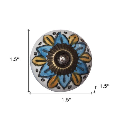1.5" X 1.5" X 1.5" Ceramic Metal Multicolor 12 Pack Knob HomeRoots