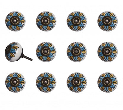 1.5" X 1.5" X 1.5" Ceramic Metal Multicolor 12 Pack Knob HomeRoots