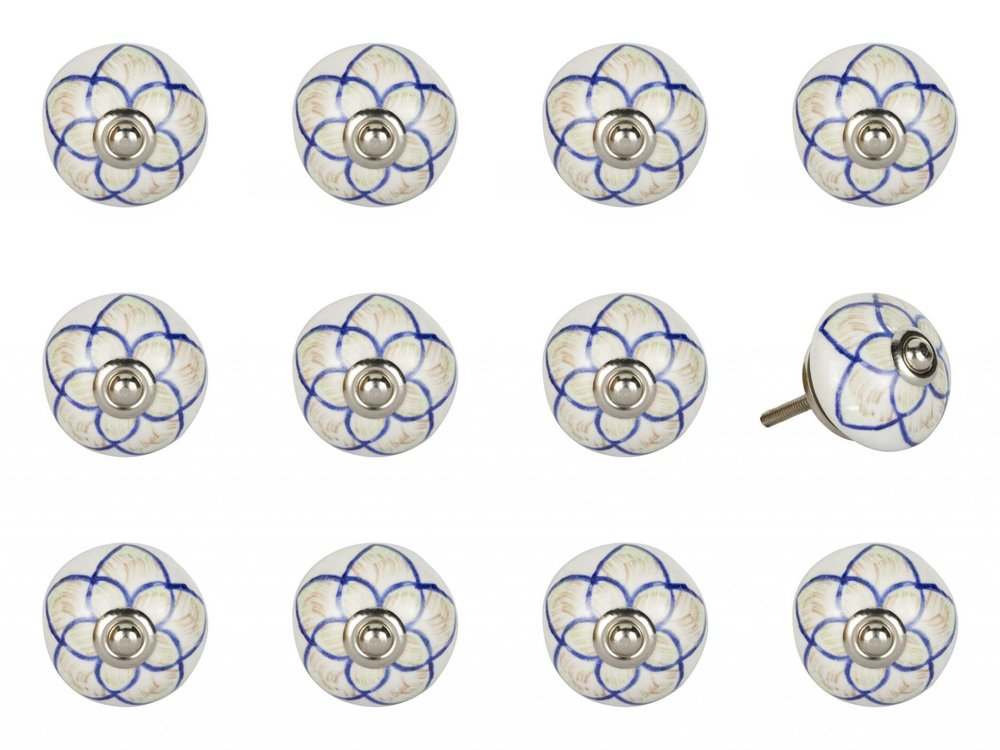 1.5" X 1.5" X 1.5" Ceramic Metal Multicolor 12 Pack Knob HomeRoots