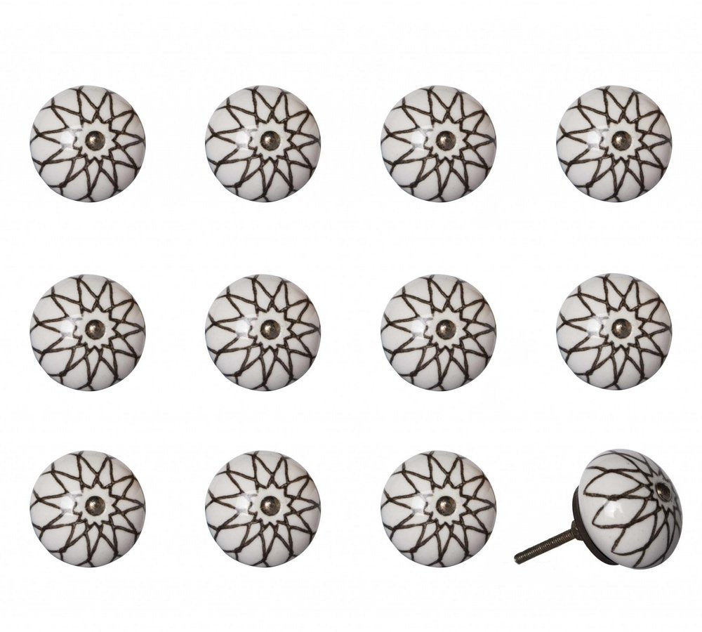 1.5" X 1.5" X 1.5" Ceramic Metal Multicolor 12 Pack Knob HomeRoots