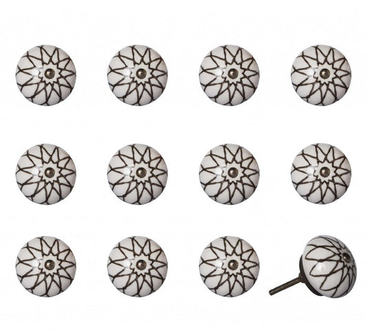 1.5" X 1.5" X 1.5" Ceramic Metal Multicolor 12 Pack Knob HomeRoots