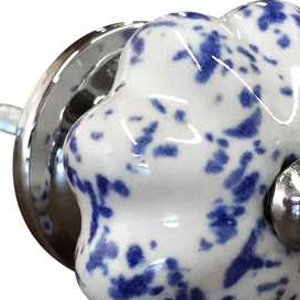 Set of Twelve Blue And White Ceramic Drawer Pull Knobs HomeRoots