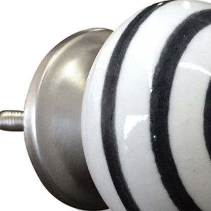 Set of Twelve Black And White Ceramic Drawer Pull Knobs HomeRoots