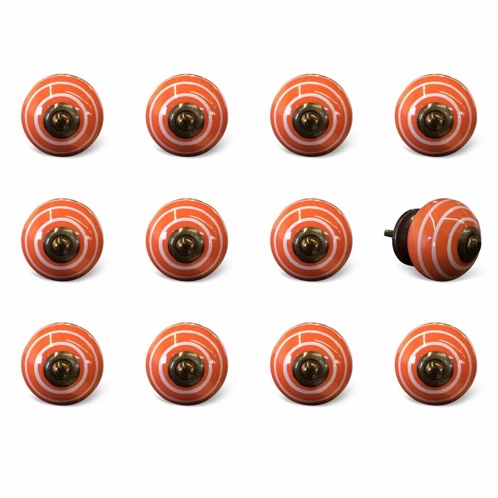 1.5" X 1.5" X 1.5" Ceramic Metal Multicolor 12 Pack Knob HomeRoots