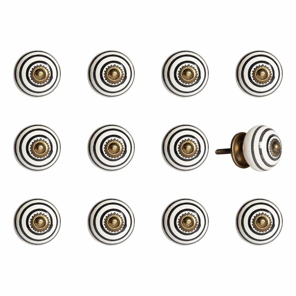 1.5" X 1.5" X 1.5" Ceramic Metal Multicolor 12 Pack Knob HomeRoots