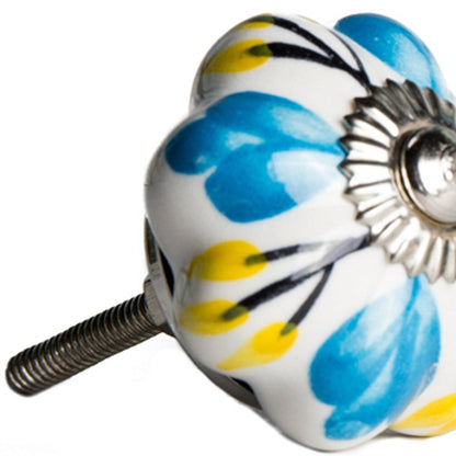 Set of Eight Blue And White Ceramic Drawer Pull Knobs HomeRoots