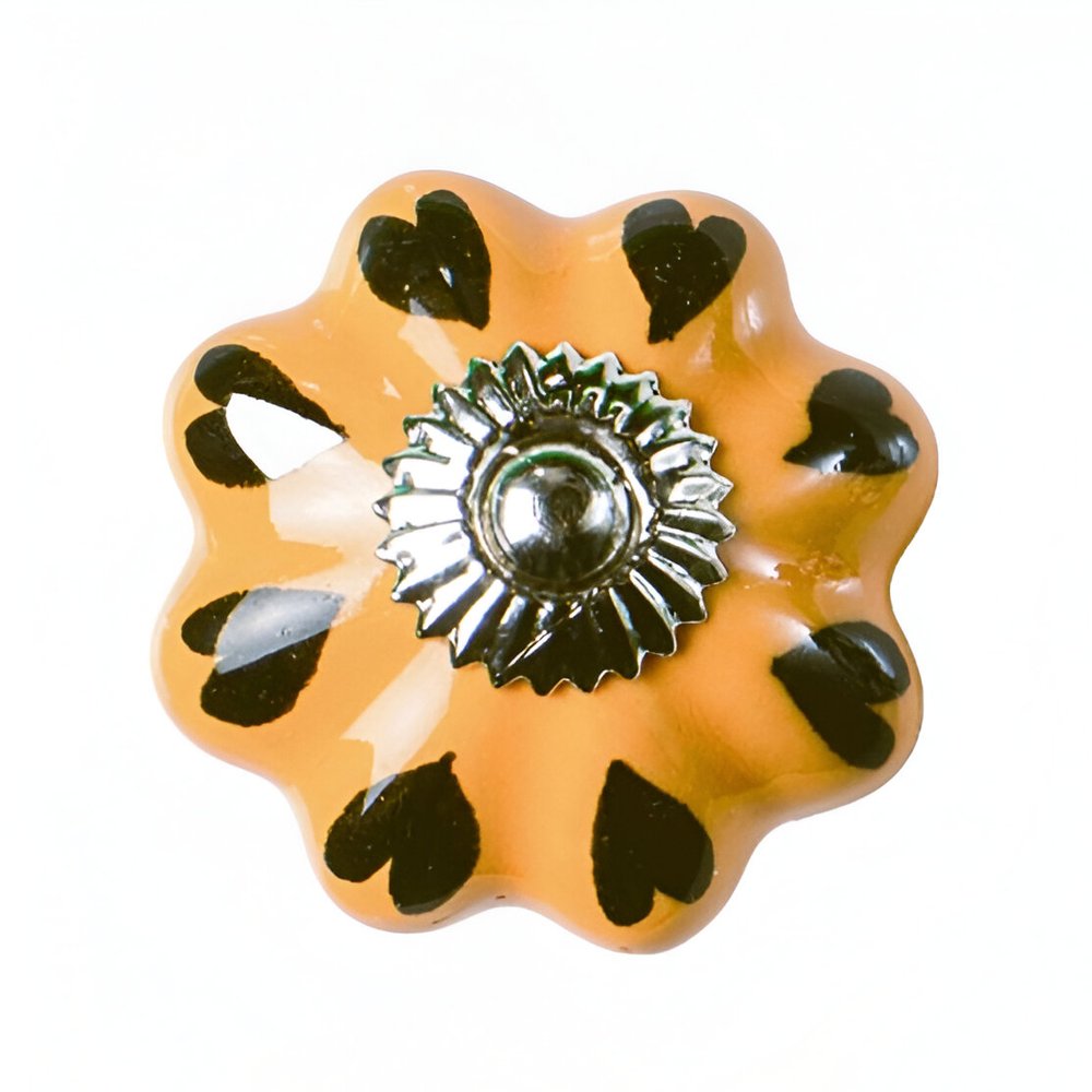 Set of Eight Yellow And Green Novelty Knob Ceramic Drawer Pull Knobs HomeRoots