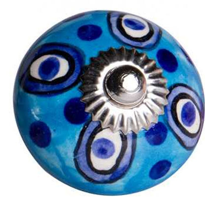 Set of Eight Blue And White Botanical Ceramic Drawer Pull Knobs HomeRoots