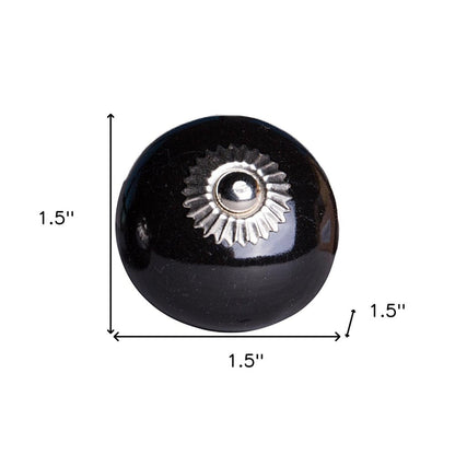 Set of Twelve Black Ceramic Drawer Pull Knobs HomeRoots