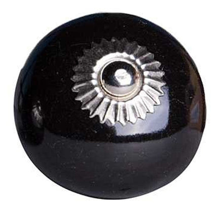 Set of Twelve Black Ceramic Drawer Pull Knobs HomeRoots