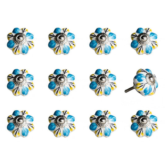 1.5" X 1.5" X 1.5" Ceramic Metal Multicolor 12 Pack Knob HomeRoots