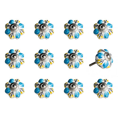 1.5" X 1.5" X 1.5" Ceramic Metal Multicolor 12 Pack Knob HomeRoots
