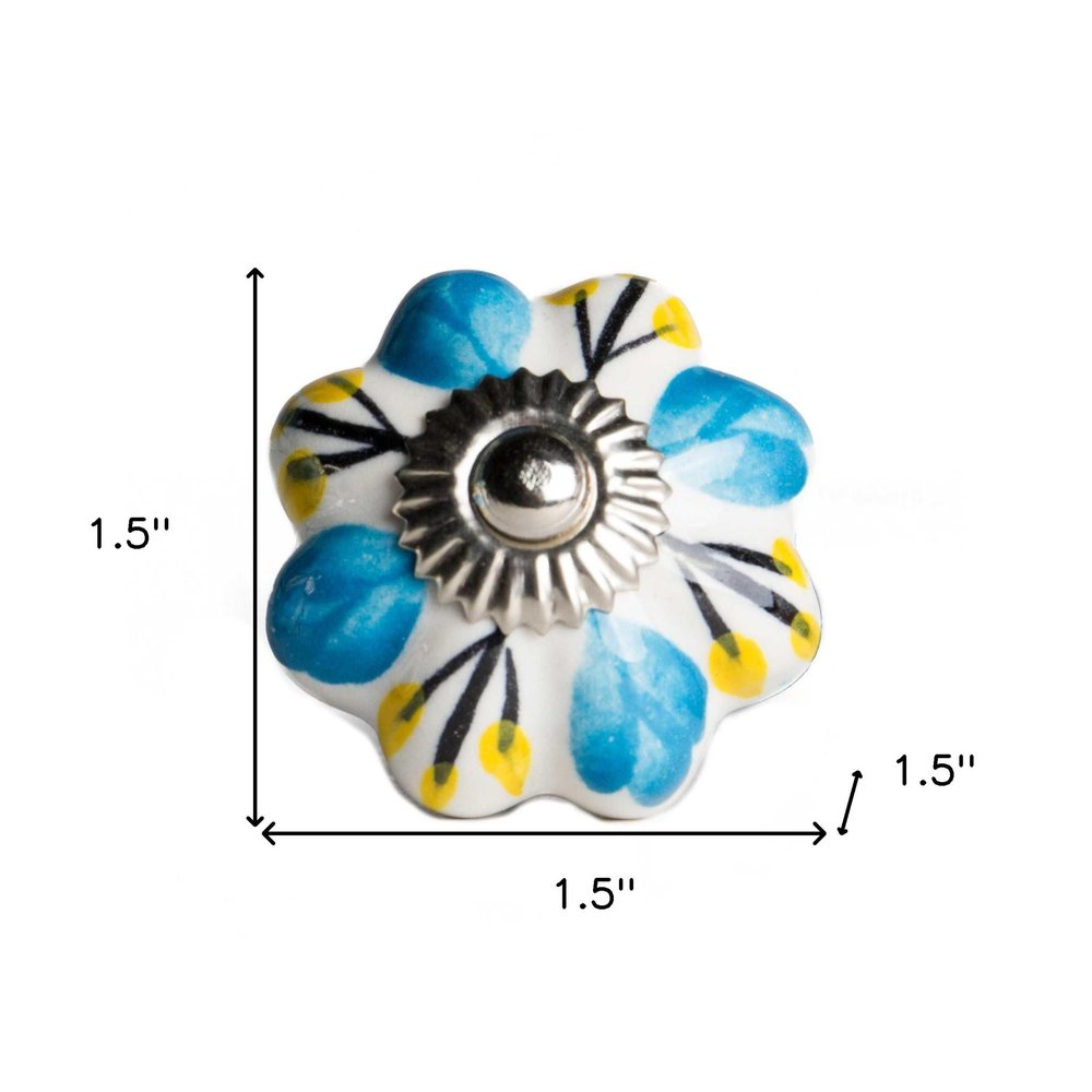 1.5" X 1.5" X 1.5" Ceramic Metal Multicolor 12 Pack Knob HomeRoots
