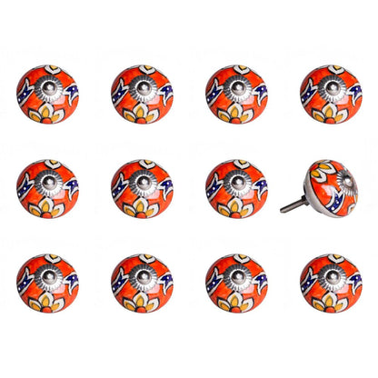 1.5" X 1.5" X 1.5" Ceramic Metal Multicolor 12 Pack Knob HomeRoots