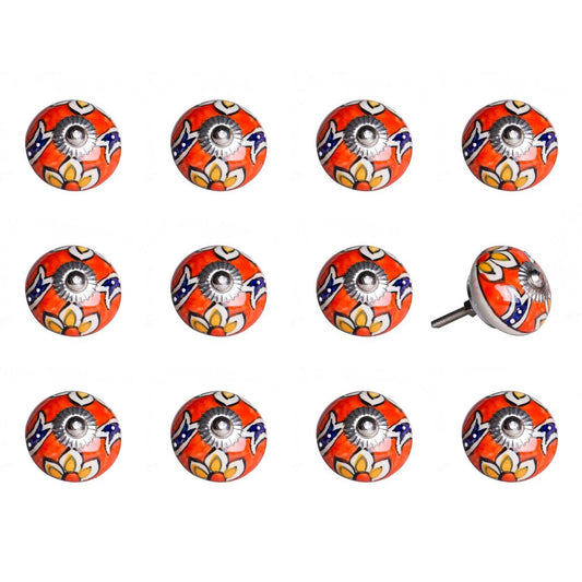 1.5" X 1.5" X 1.5" Ceramic Metal Multicolor 12 Pack Knob HomeRoots