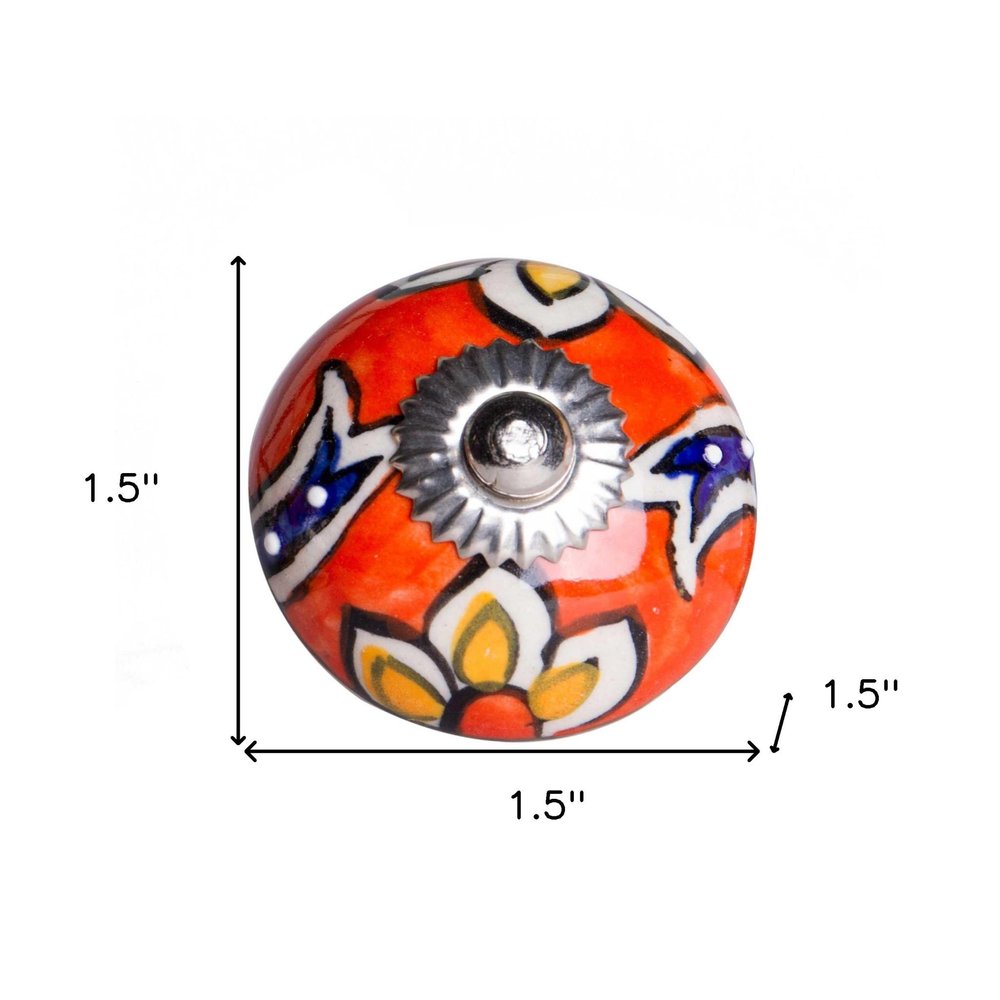 1.5" X 1.5" X 1.5" Ceramic Metal Multicolor 12 Pack Knob HomeRoots
