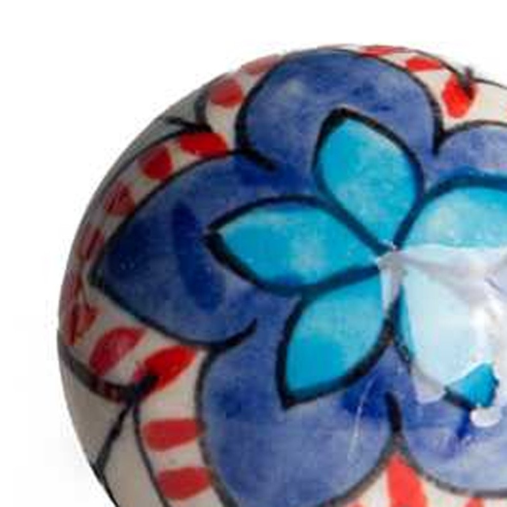 Set of Twelve Blue And White Floral Ceramic Drawer Pull Knobs HomeRoots
