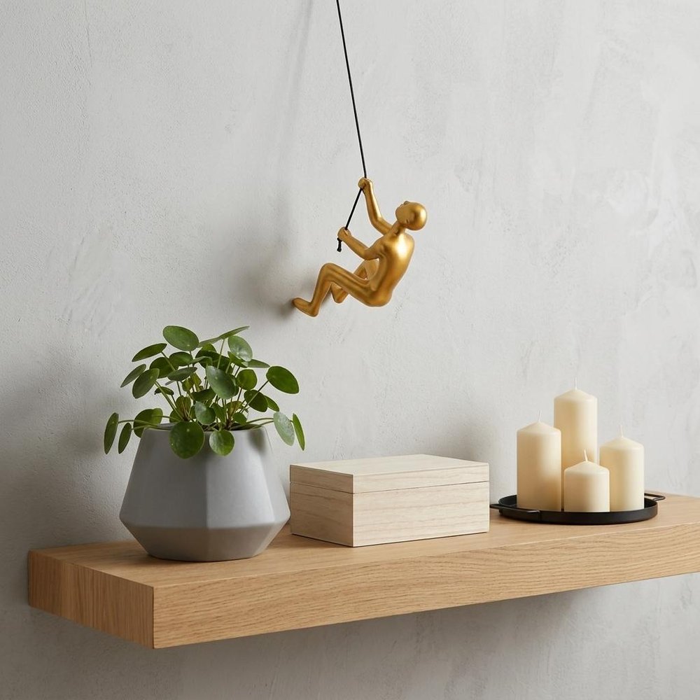 6" X 3" Gold Resin Climbing Man Hanging Dimensional Sculpture — view 4