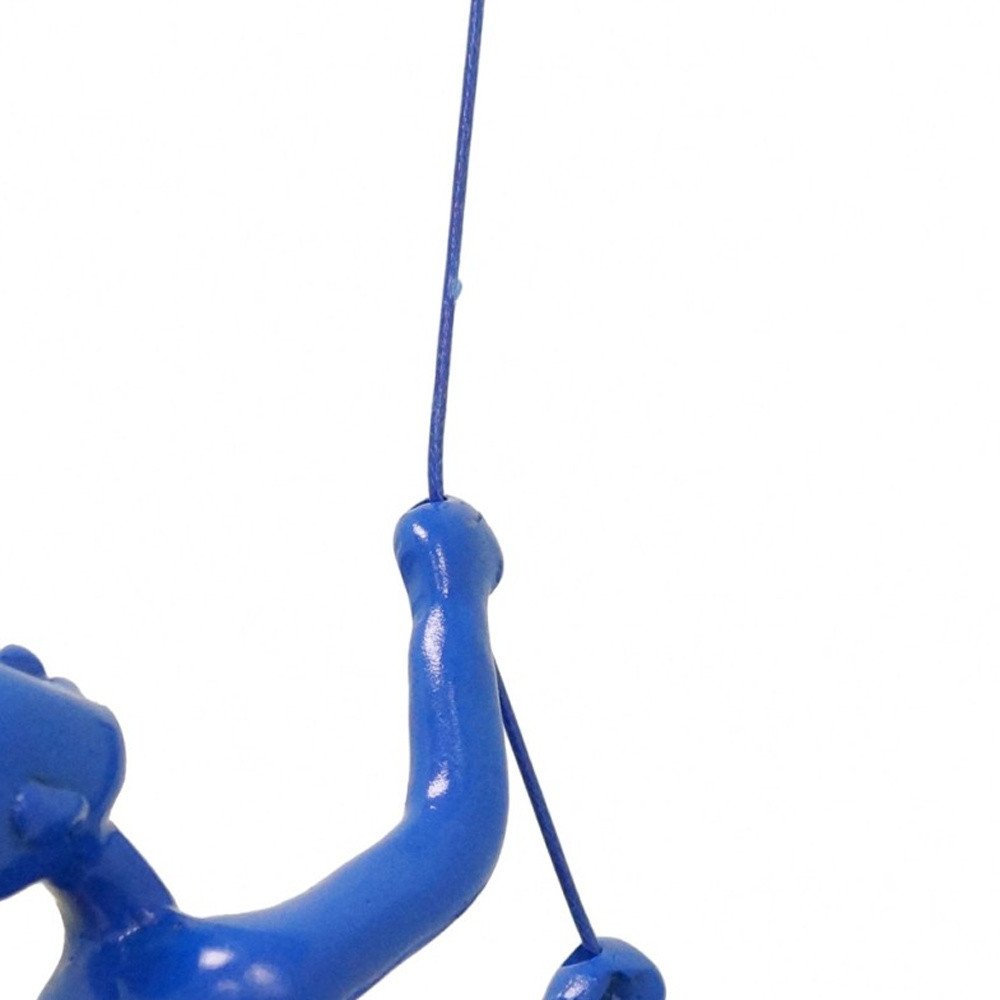 6" X 3" Blue Resin Climbing Man Hanging Dimensional Sculpture — view 4