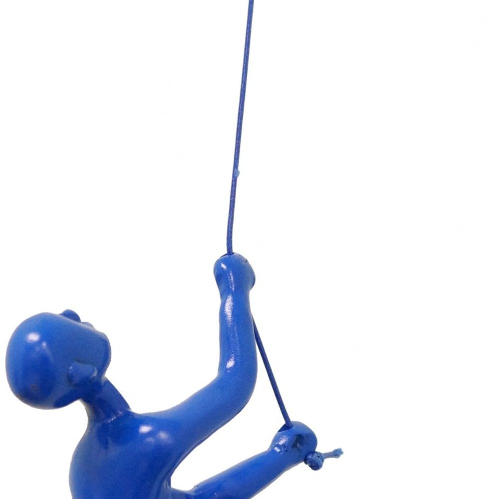 6" X 3" Blue Resin Climbing Man Hanging Dimensional Sculpture — view 5
