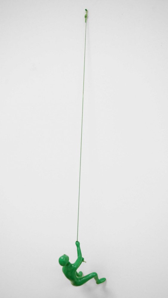 6" X 3" Green Resin Climbing Man Hanging Dimensional Sculpture — view 2