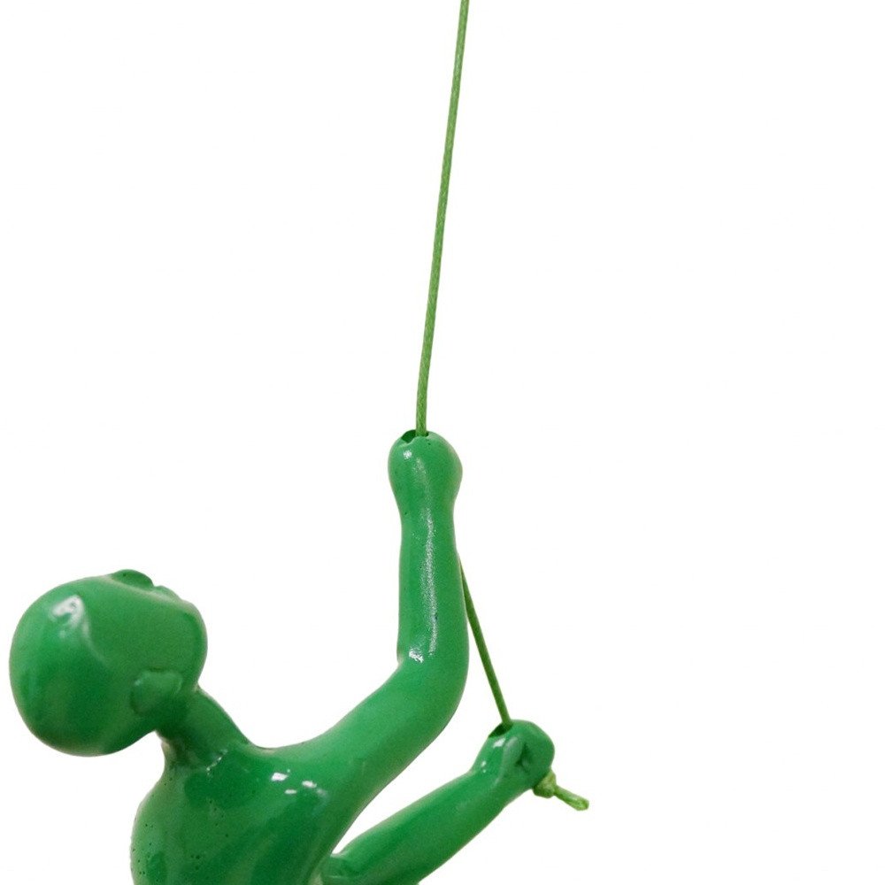6" X 3" Green Resin Climbing Man Hanging Dimensional Sculpture — view 5