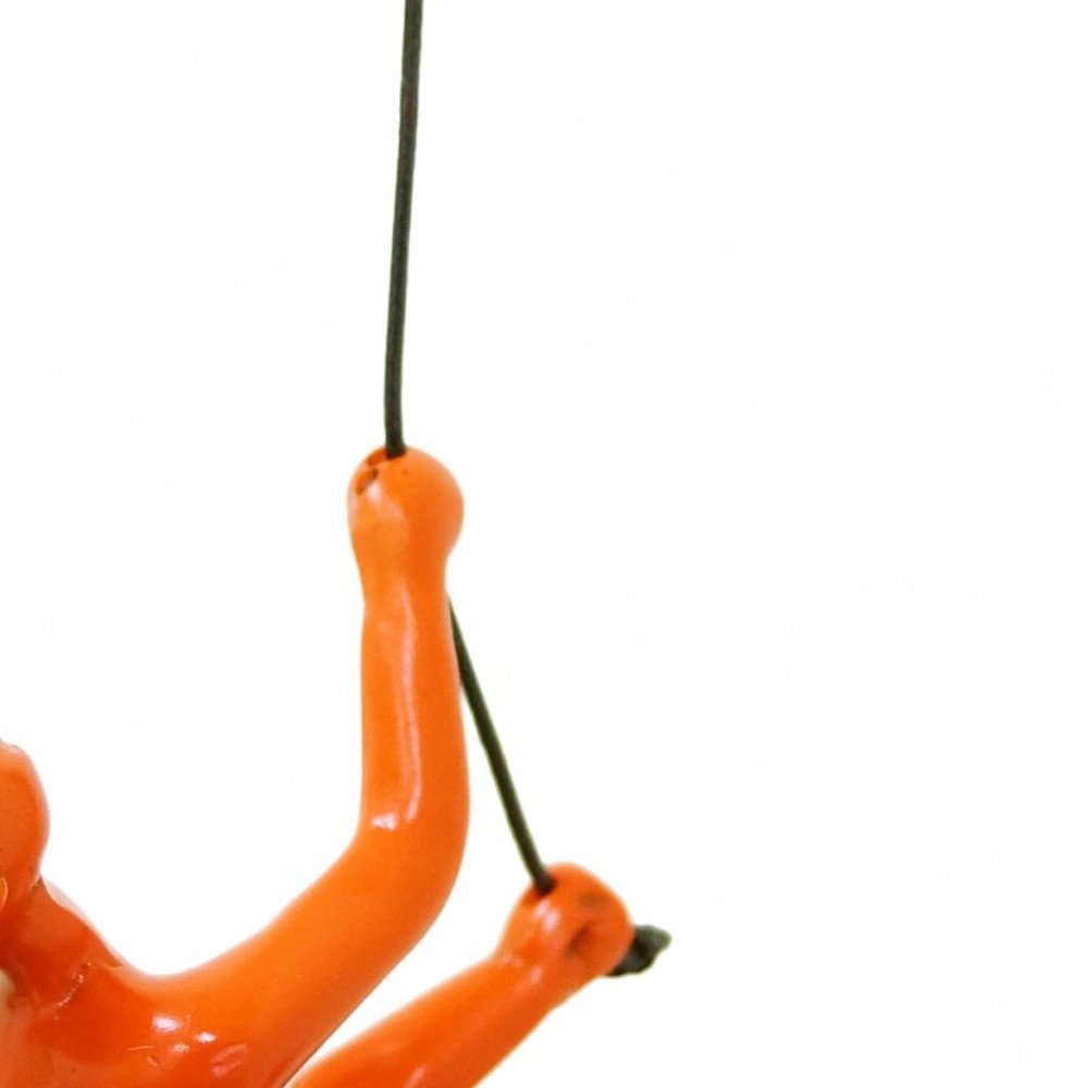6" X 3" Orange Resin Climbing Man Hanging Dimensional Sculpture — view 5