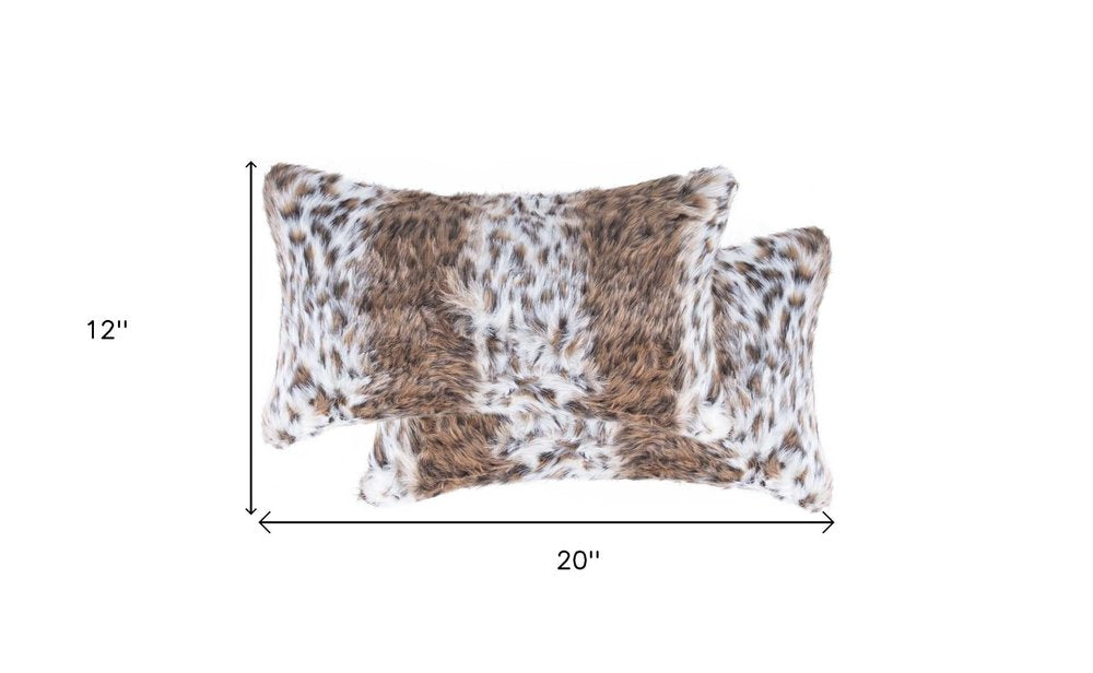 20" X 12" X 5" Acrylic Plush Polyester Polyfill Lynx 2 Pack Pillow — view 3
