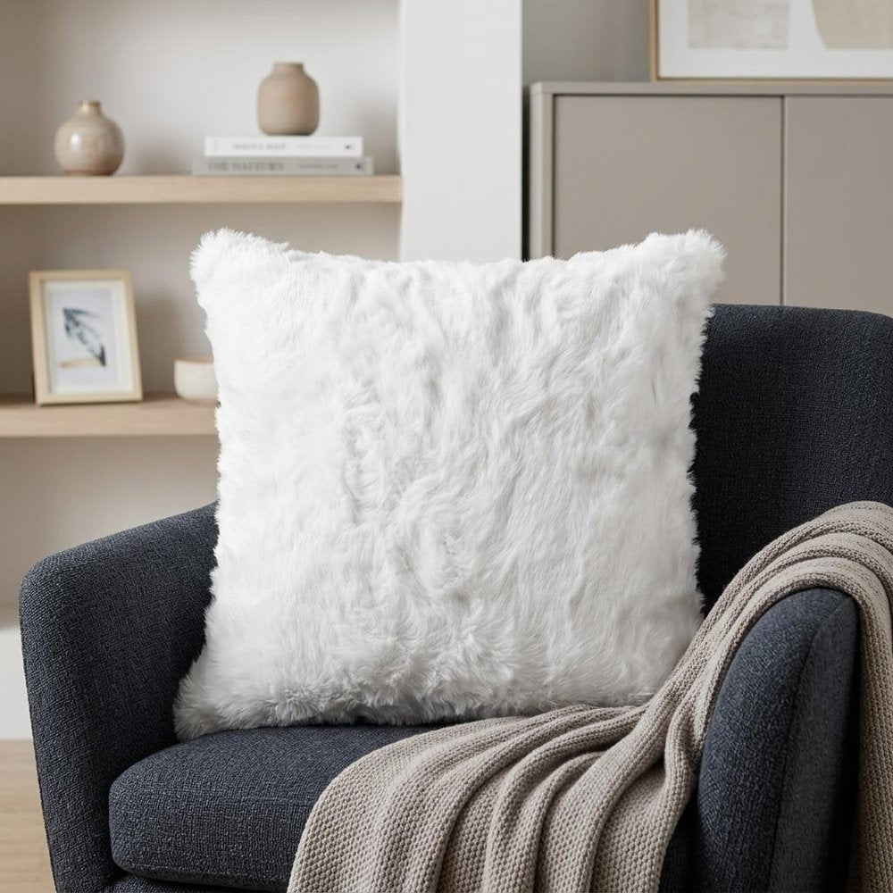 18" White Wool Throw Pillow — view 5