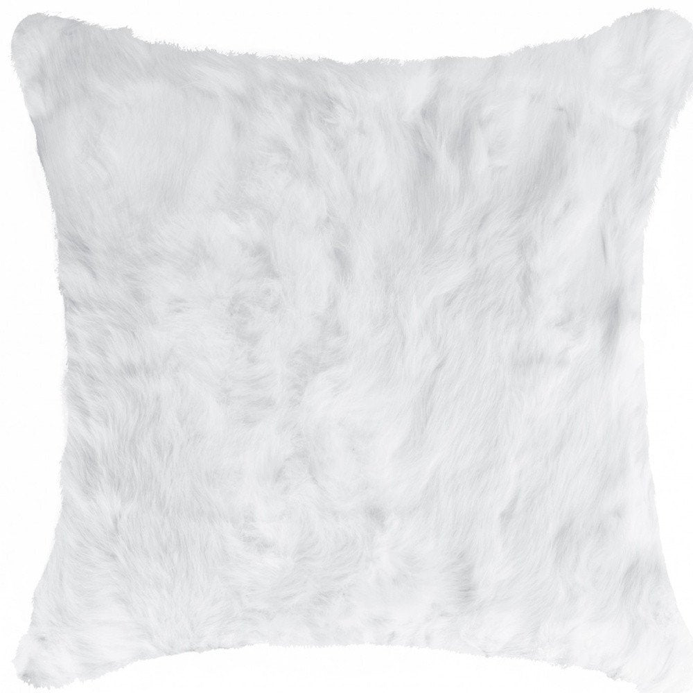 18" White Wool Throw Pillow — view 2
