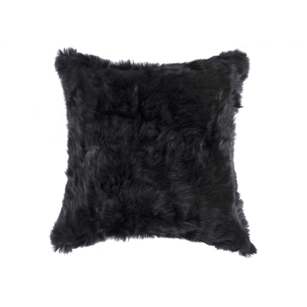 18" Black Wool Throw Pillow — view 1