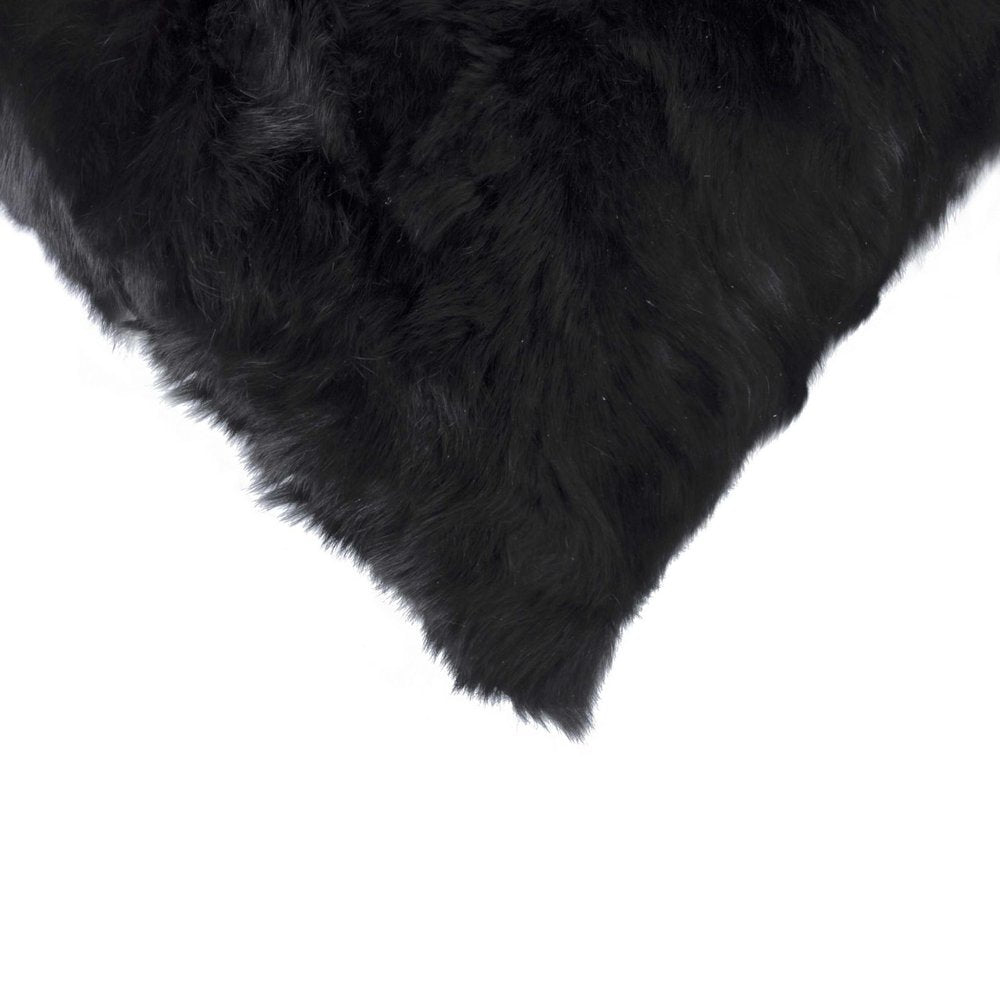 18" Black Wool Throw Pillow — view 2