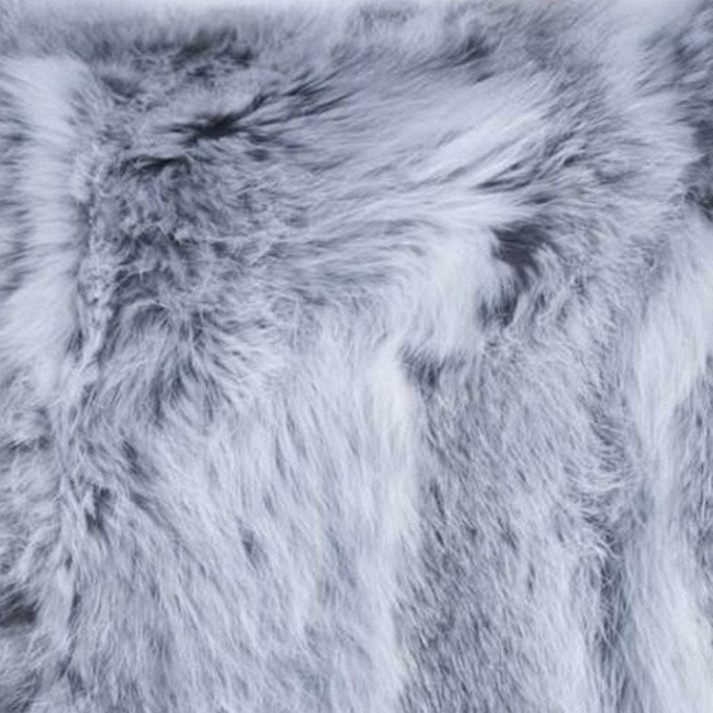 5" X 18" X 18" 100% Natural Rabbit Fur Grey Pillow — view 5