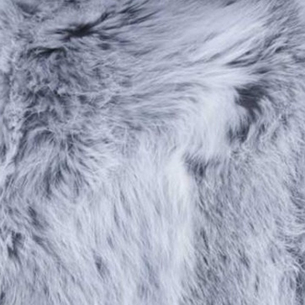 5" X 18" X 18" 100% Natural Rabbit Fur Grey Pillow — view 3