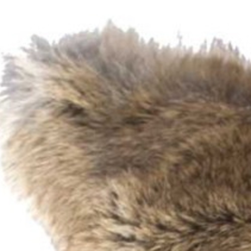 5" X 18" X 18" 100% Natural Rabbit Fur Hazelnut Pillow HomeRoots