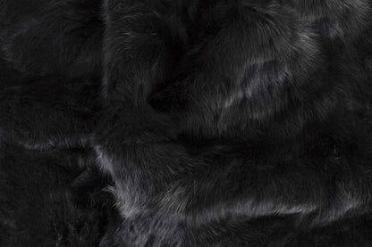 Black Knitted Rabbit Solid Color Plush Reversable Throw HomeRoots