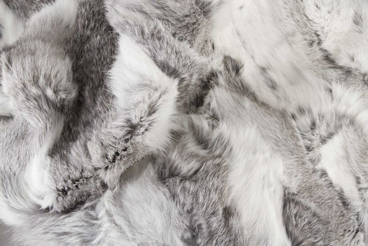 50" X 60" Gray Rabbit Fur Throw Blanket HomeRoots