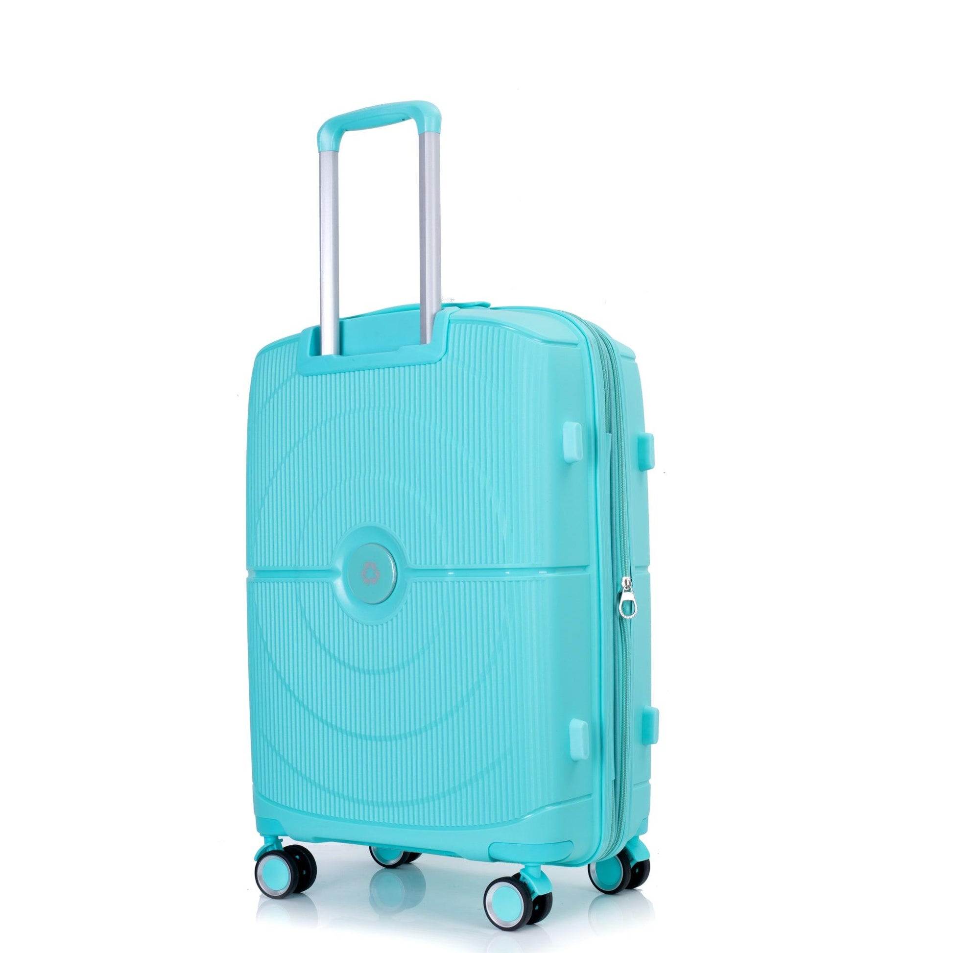 Expandable Hardshell Suitcase Double Spinner Wheels PP Luggage Sets Lightweight Durable 3-Piece Set (20/24/28) , Lake Blue - FurniFindUSA